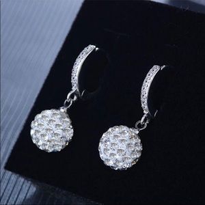 Sterling Silver Clear Crystal Zirconia Earrings